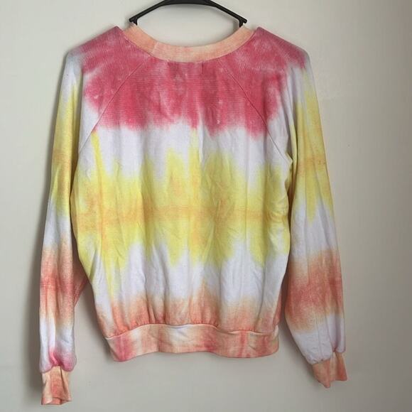 Wildfox Sorbet Tie-Dye Lightweight Pullover Crewneck Sweatshirt - Picture 4 of 8